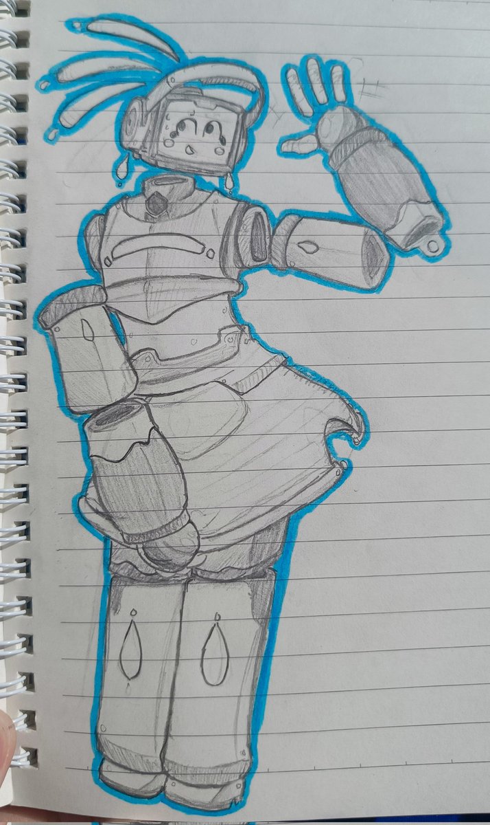 Not the best but I did pull a test doodle of her at school (the design will be more clear when its digital)