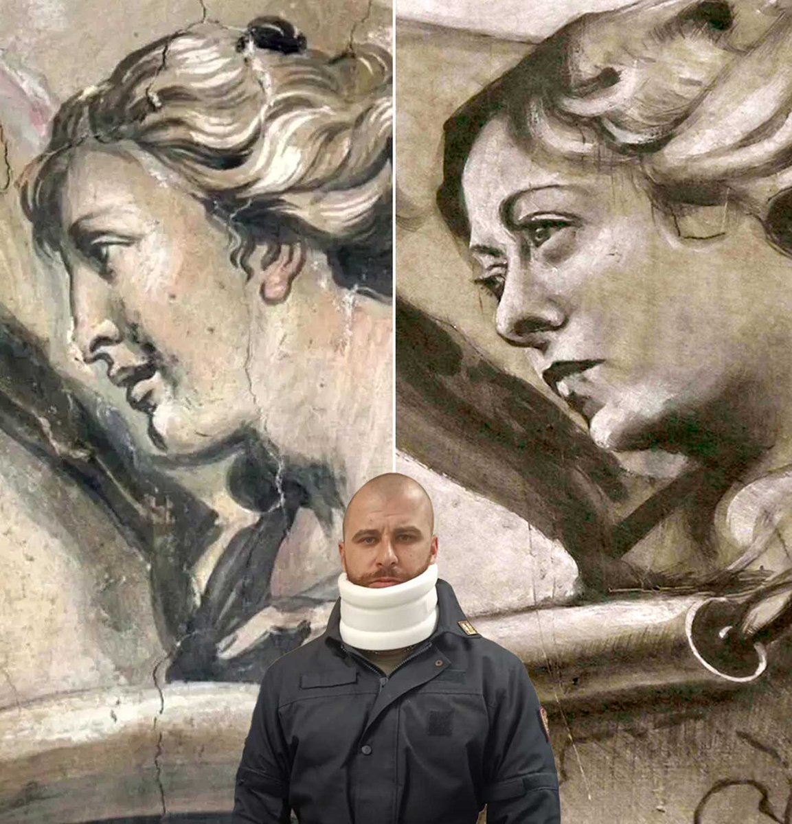 Gesù è risorto dopo tre giorni, il poliziotto dopo 24 ore. Santa Meloni, sempre sia lodata.

{Franco Gagliardi} #sanLorenzoinLucina #torino #askatasuna