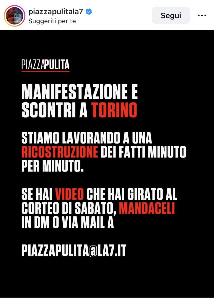 Se volete fate girare. 
La verità verrà fuori. 
<a href="/PiazzapulitaLA7/">Piazzapulita - La7</a>