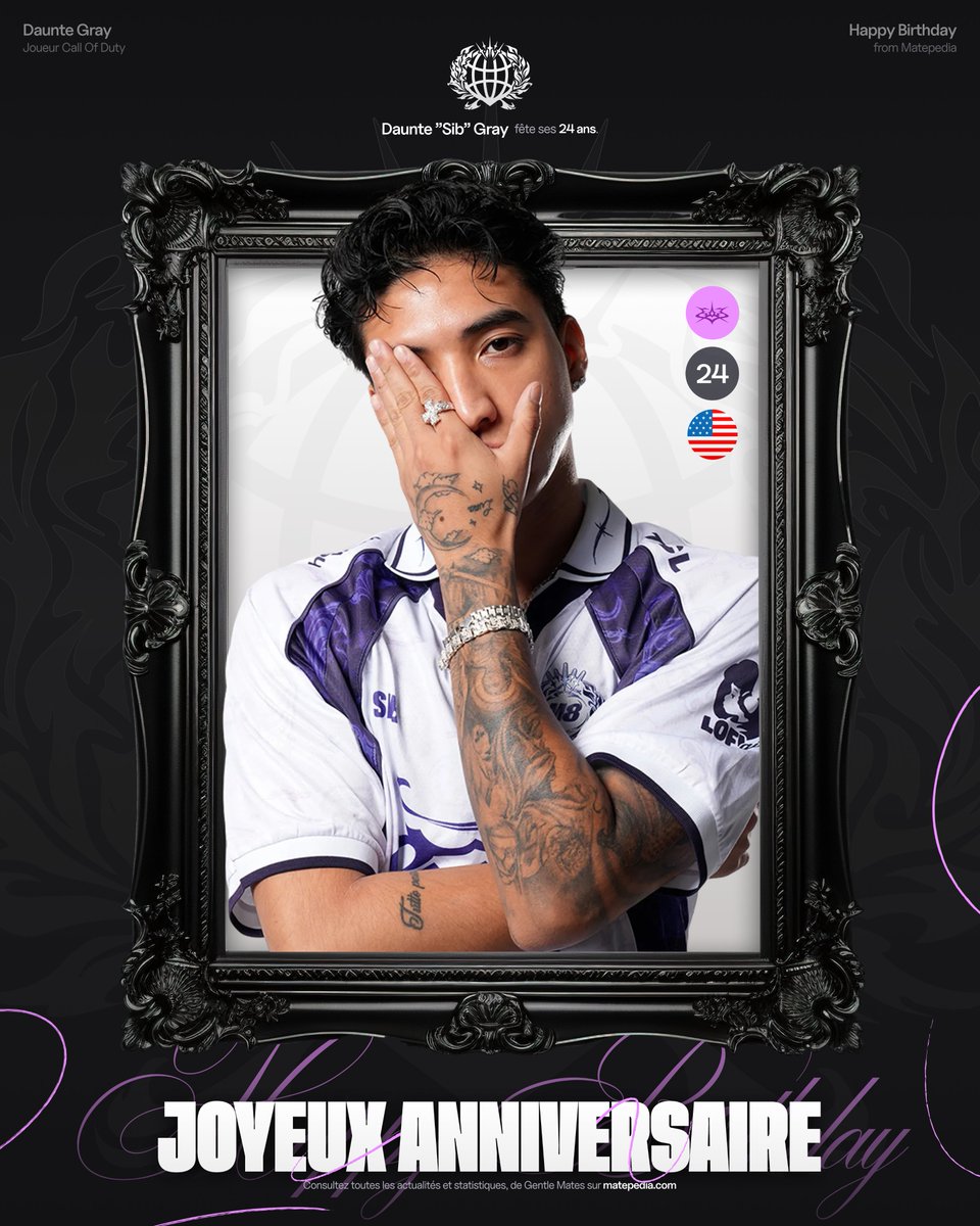 m8pedia's tweet image. MAJOR CHAMPION 🏆🤩 @SibDMDL  

Le sniper qui nous a fait vibrer ce week-end lors du Major I de CDL fête ses 24 ans aujourd'hui !  

Happy 24, Siborg ! 🥳