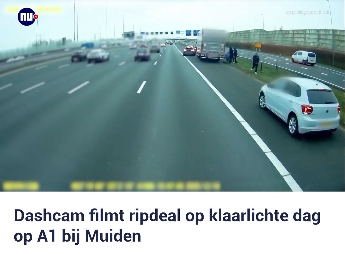 Ripdeal gefilmd op A1 bij Muiden