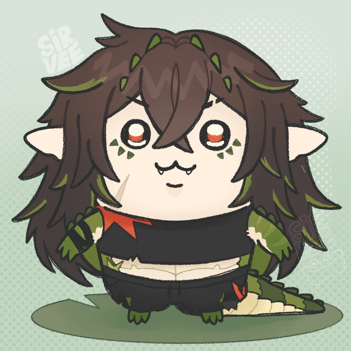 and the newest edition to the fluffy chiikawa cast is.......,,a crocodile??

🐊#KaiCrocArt