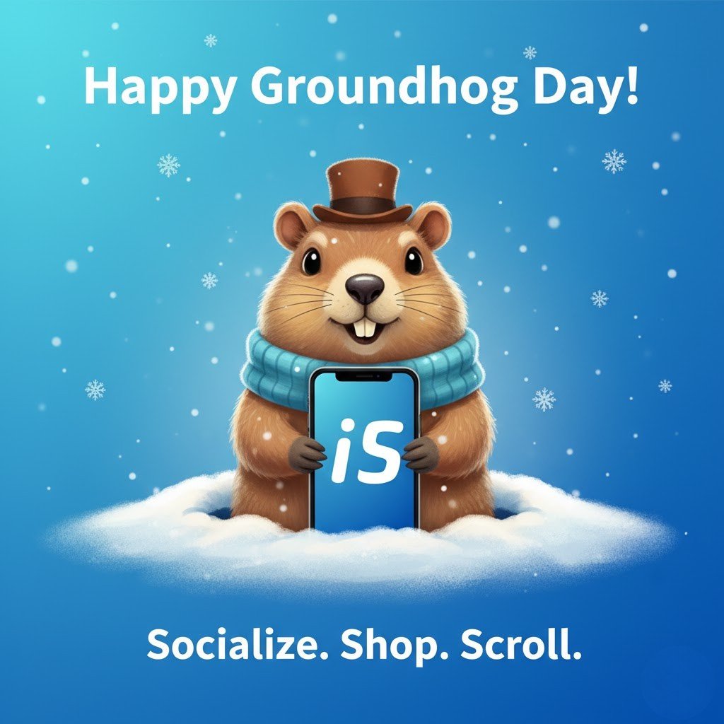 iSocializeapp's tweet photo. Happy Groundhog Day! ๐ฉ
Will we see an early spring or 6 more weeks of winter?
Either way, we're here to help you socialize, shop, and scroll through it all! โ๏ธ
#GroundhogDay #GroundhogDay2026 #HappyGroundhogDay #February2nd https://t.co/iVNpmnelH7