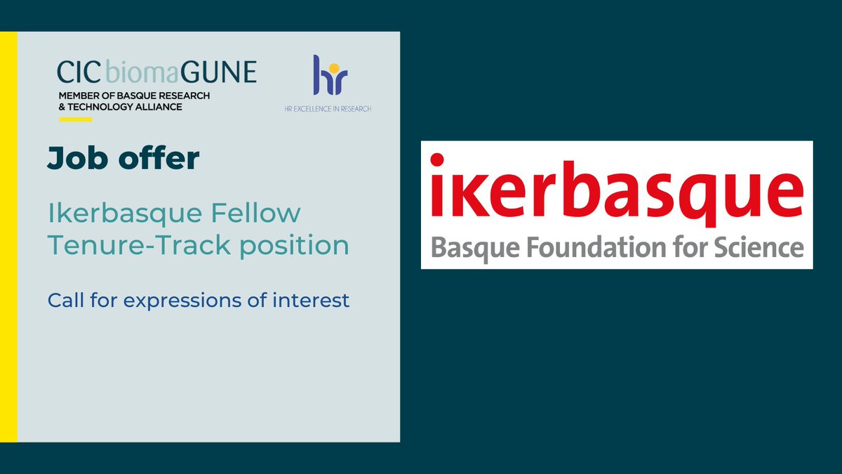 CICbiomaGUNE's tweet photo. 🚨𝗝𝗼𝗯 𝗼𝗳𝗳𝗲𝗿🚨

Call for Expressions of Interest for an Ikerbasque Fellow Tenure-Track Position

📅 Deadline: 20th February 2026
📍 Location: San Sebastian (Spain)

👉 More info: https://t.co/2OttVrtgM6

#Ikerbasque https://t.co/raQocBiRJe