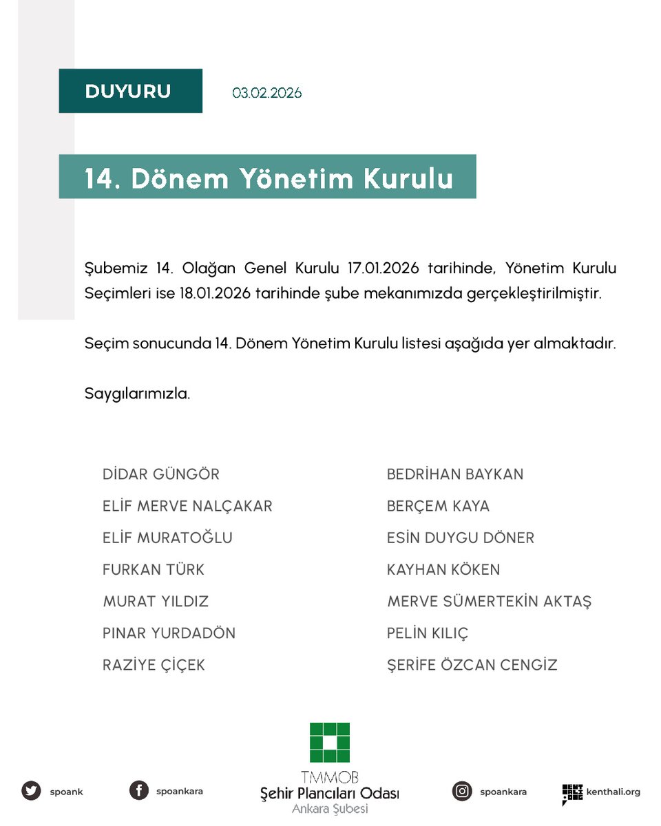 TMMOB Şehir Plancıları Odası Ankara Şubesi tweet media