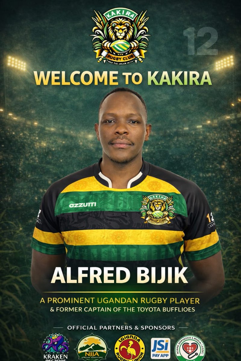 TheKakiraRFC's tweet image. We’re proud to welcome Alfred Bijik to Kakira Rugby Club 
A prominent @UgandaRugby player, former captain of the @BuffaloesRFC and has represented Uganda with the @RugbyCranes in both 7s and 15s, he’s known for his leadership, powerful line breaks, and ability to create scoring