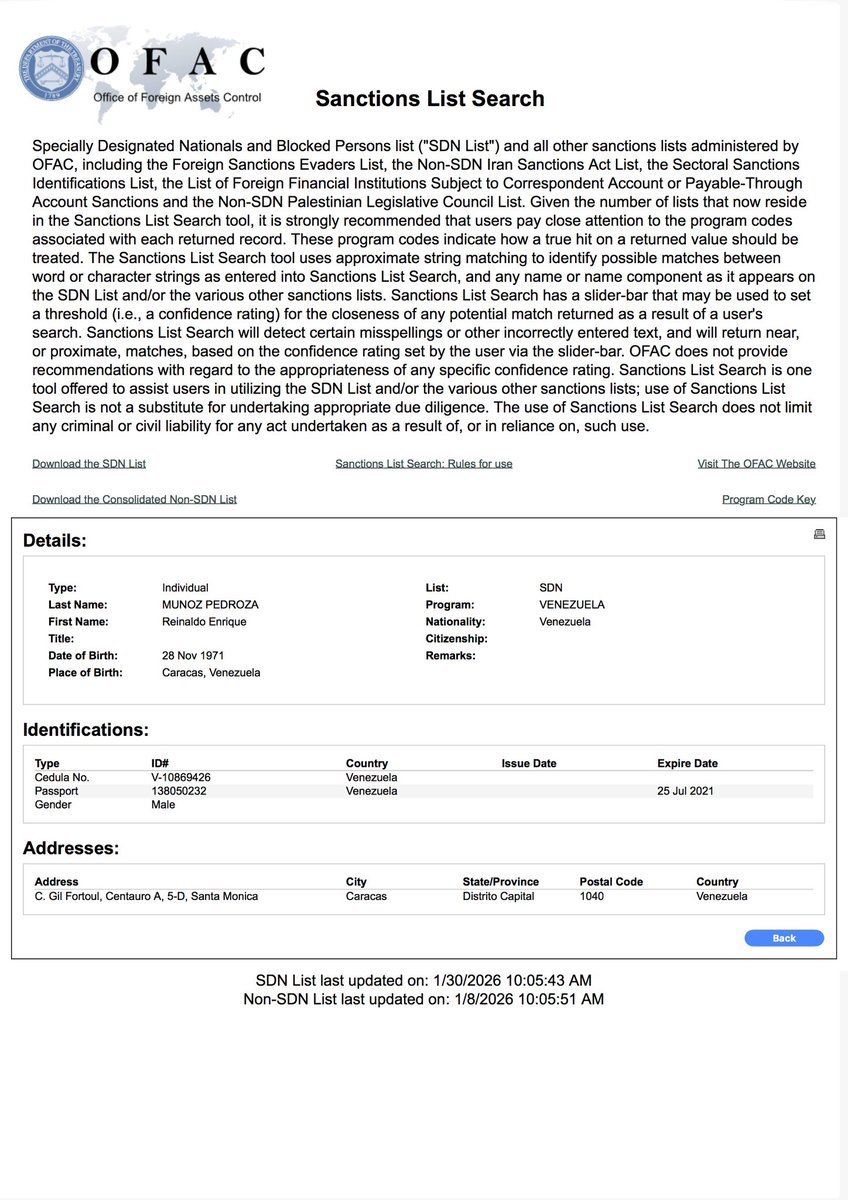 TonyNatif's tweet photo. Mr @robertamsterdam,
Further to this, just yesterday, I saw you talk about sanctioning Ugandan officials for alleged crimes around election interference.
Given the work you do for sanctioned government officials, I find this threat rather ironic, if not self-serving.
A quick search through your US filings revealed that the Attorney General of Venezuela (appointed by Nicolas Maduro), Reinaldo Enrique Munoz Pedroza is your client.
Lest we forget, he is sanctioned by the US Government for “undermining democracy and election interference in Venezuela”.
Don’t just trust my word for it.
You can find the details on the Treasury Department website here: https://t.co/vbgJugzhc0
I’ve also taken the liberty to attach a screenshot. Kindly see frame 4
It’s not human rights or democracy that you really care about; it’s the almighty dollar.
We are still digging but all this to say that you and your cabal are mere pretentious frauds hiding behind human rights and spreading some bread crumbs to #OutrageMerchants in the global south to do your bidding.
You don’t care about us. You just care about your own bottom line.
Let’s cut the pretense.