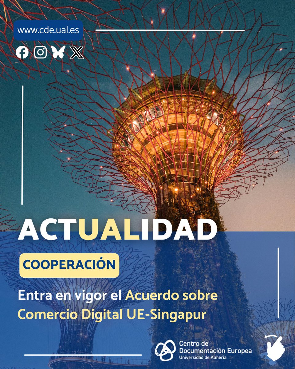 cdeualmeria's tweet photo. El Acuerdo sobre Comercio Digital UE-Singapur entró en vigor el pasado 1 de febrero, reforzando el comercio entre ambos mediante el establecimiento de unas normas transparente. 🇪🇺🇸🇬

🔗https://t.co/ldeChkXius

#Actualidad #Noticias #UE #Singapur #Acuerdo #ComercioDigital https://t.co/eFIkmelxqH