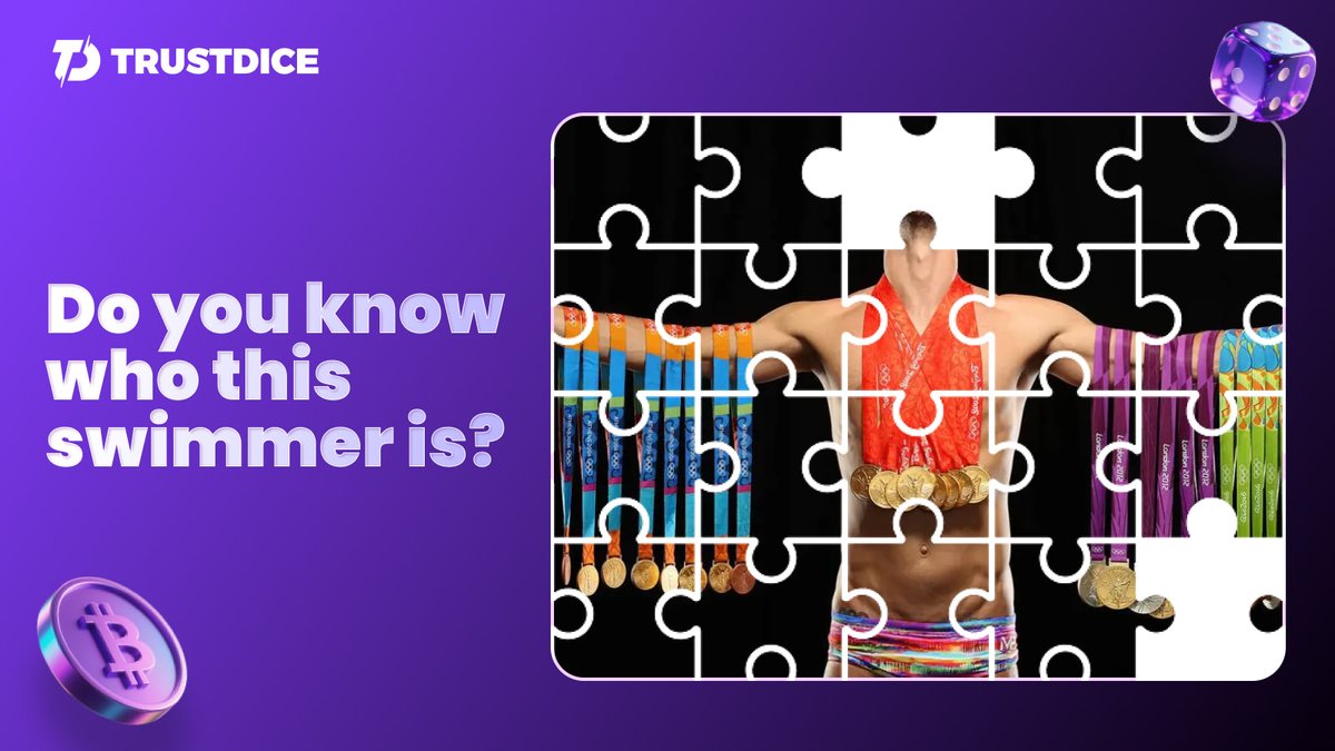 It's #TriviaTuesday!
Do you know who this award winning swimmer is? 

💜 Like 
🔁 Repost
💬 Leave your answer &amp; username in the comments below

One correct guesser will be randomly selected tomorrow and will get an $10 prize!

#FunAndGames #TRUSTDICETRIVIA #TrustDiceFun
