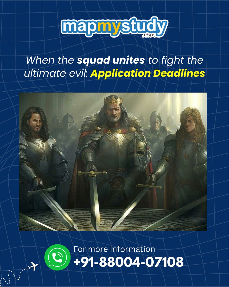 MapMyStudy's tweet image. When the squad unites, even application deadlines don’t stand a chance. 

From course shortlisting to timely submissions, MapMyStudy supports you at every step of your study abroad journey.

📞 Call/WhatsApp: +91-88004-07108

#MapMyStudy #StudyAbroad #ApplicationDeadlines