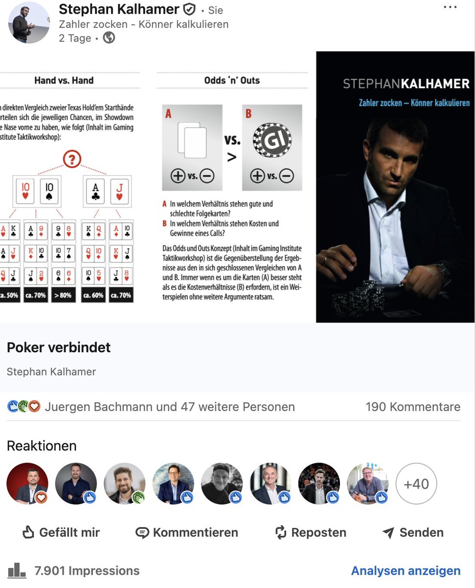 Denke das wird mein sozial-mediales One-Hit-Wonder. 1x 5-digit Impressions? Mal schauen… linkedin.com/pulse/poker-ve…