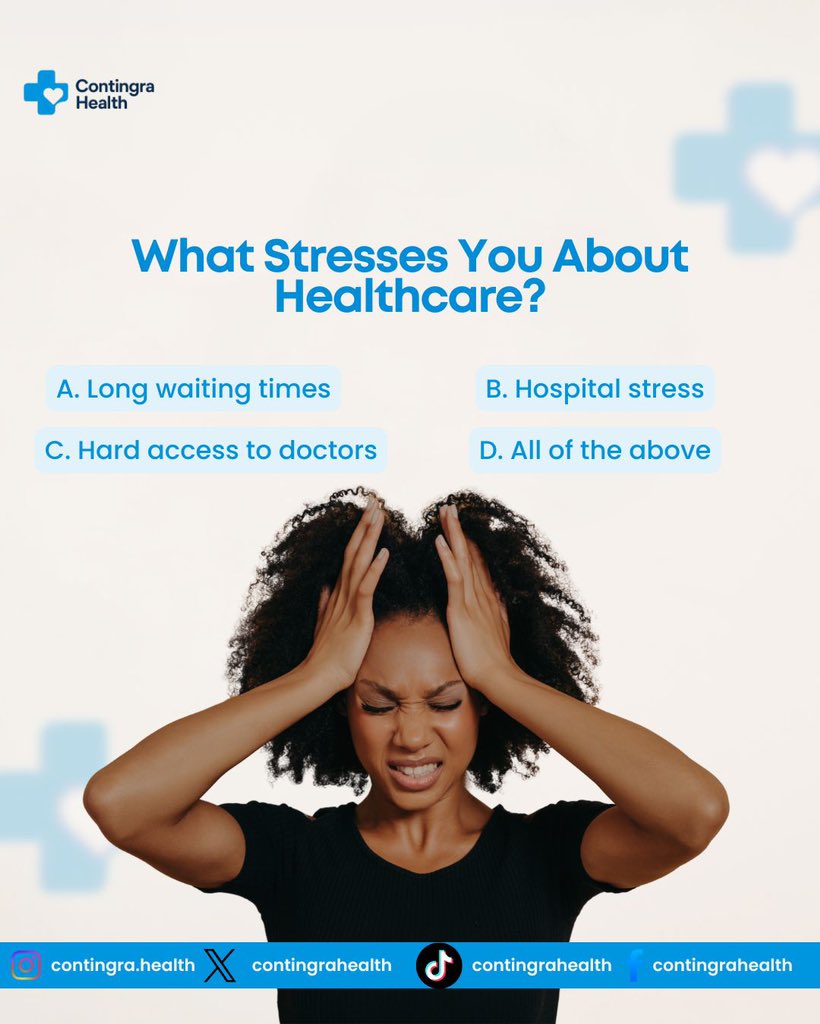 contingrahealth's tweet image. Be honest, what part of healthcare frustrates you the most?

Comment A, B, C, or D below 👇

We’re building Contingra Health to fix this. Launch is in 6 days. Join the waitlist now.

#HealthcareProblems #ContingraHealth #HealthConversation #TelemedicineNigeria #HealthAccess
