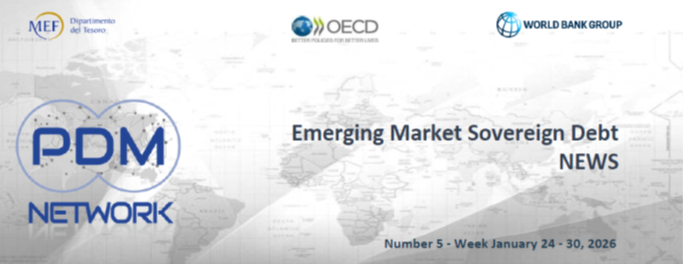 📣The Emerging Market Debt  News - Weekly Newsletter n. 5, 2026 -🗓️ Week January 24-30
is now available here👉shorturl.at/VnNGw
📝Subscribe to our newsletters 
 👉bit.ly/495cxJG
#publicdebt #sovbonds #EmergingMarkets
<a href="/MEF_GOV/">MEF</a>
<a href="/OECD/">OECD ➡️ Better Policies for Better Lives</a>
<a href="/WorldBank/">WorldBank</a>