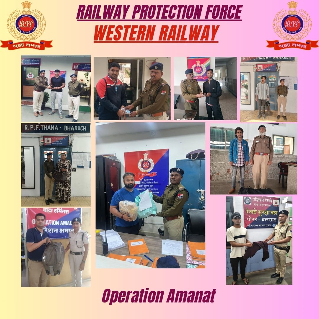 #Operation Amanat
On 02.02.2026, alert RPF staff returned 15 articles of misplaced passenger luggage, valued at Rs.1,30,860/- in separate incidents at various WR stations. After verification, they were handed over to their rightful owners.
<a href="/RPF_INDIA/">RPF INDIA</a>