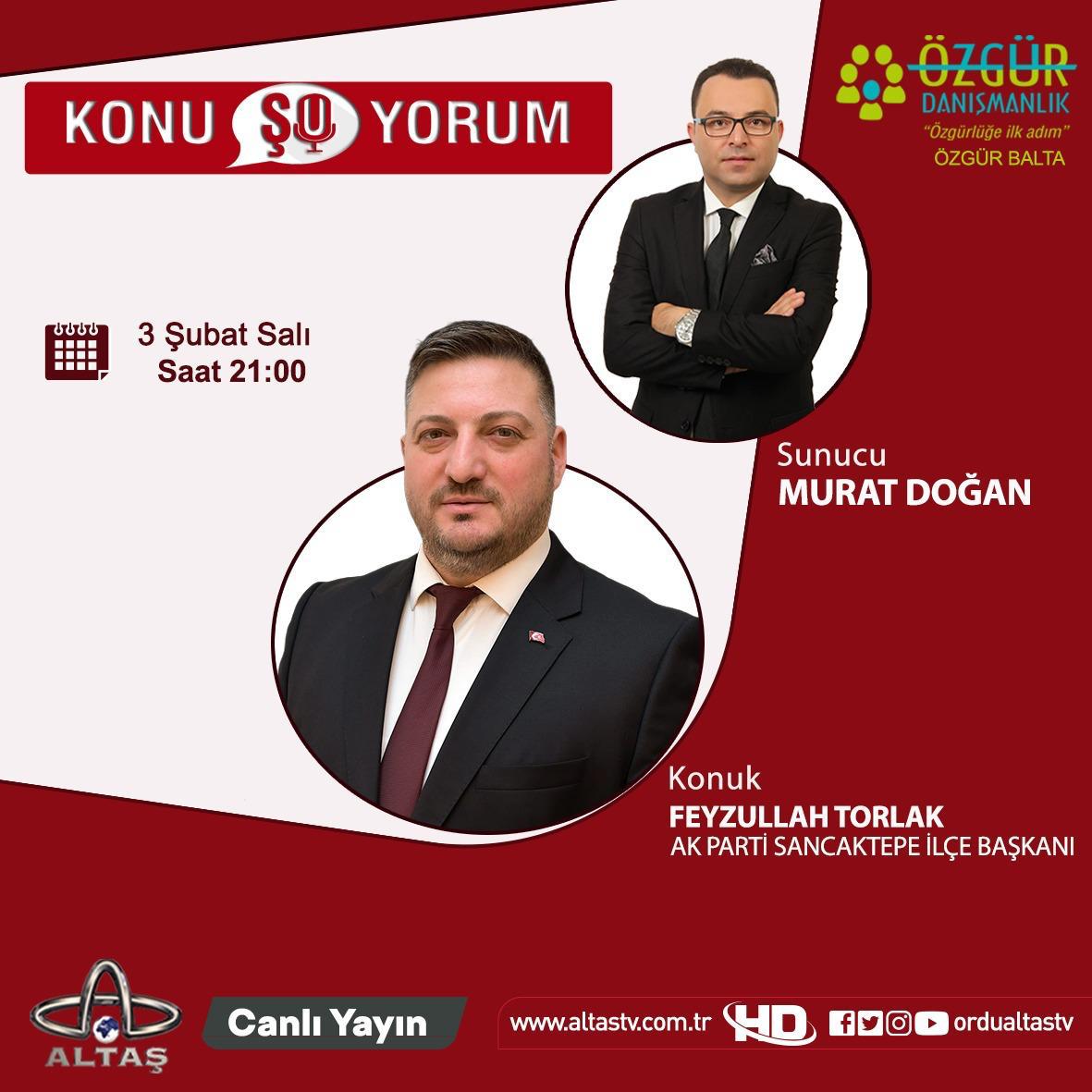 ak_sancaktepe's tweet photo. İlçe Başkanımız @FeyzullahTORLAK, Bugün saat 21:00 ’da Altaş Tv'de Murat Doğan'nın sunduğu Canlı yayın programına konuk olacak. 

İlçemizin sorunlarını, güzelliklerini ve geleceğini enine boyuna değerlendirecek. 

İyi seyirler dileriz.

@abdullahozdemir https://t.co/I9SVtgtCiR