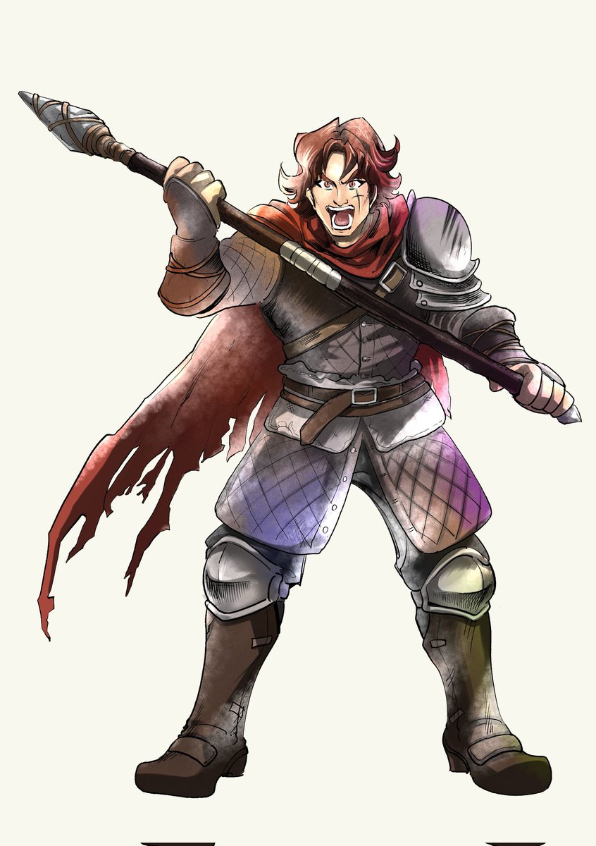 RealFantasy_st's tweet photo. 【登場人物紹介】
物語：勇者ジェミニの伝説 外伝 赤い翼の物語
名前：ロッソ
体長：183cm
体重：72kg
幼少期に弟と一緒にエルボスタウンに捨てられているところを拾われ育てられた。子供の頃から短気で血の気が多く喧嘩っ早い性格。ただ、面倒見がよくリーダーシップがあるガキ大将気質であったため、 https://t.co/qLI974vwhg