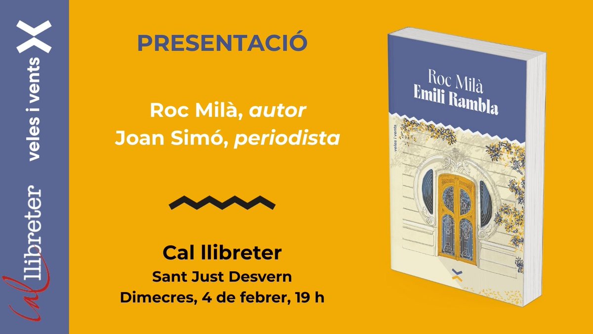 velesivents_ed's tweet image. Recordeu, demà presentem el llibre Emili Rambla a @Cal_Llibreter de Sant Just Desvern, amb l'autor @rocmilac i el periodista @simo_cat . No hi falteu!