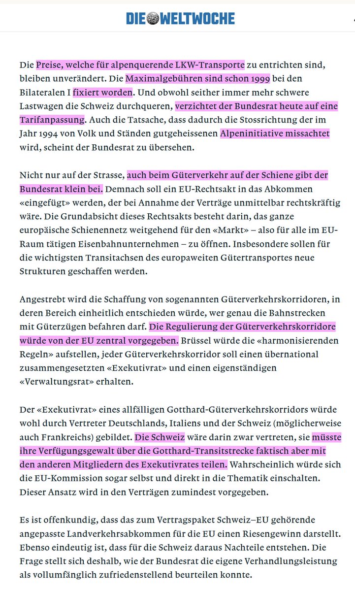Wenn merken ÖV-Fans und Links-Grüne, dass der Bundesrat mit den neuen EU-Verträgen auch ihre Interessen verkauft?

Die Argumente für ein NEIN werden immer mehr!