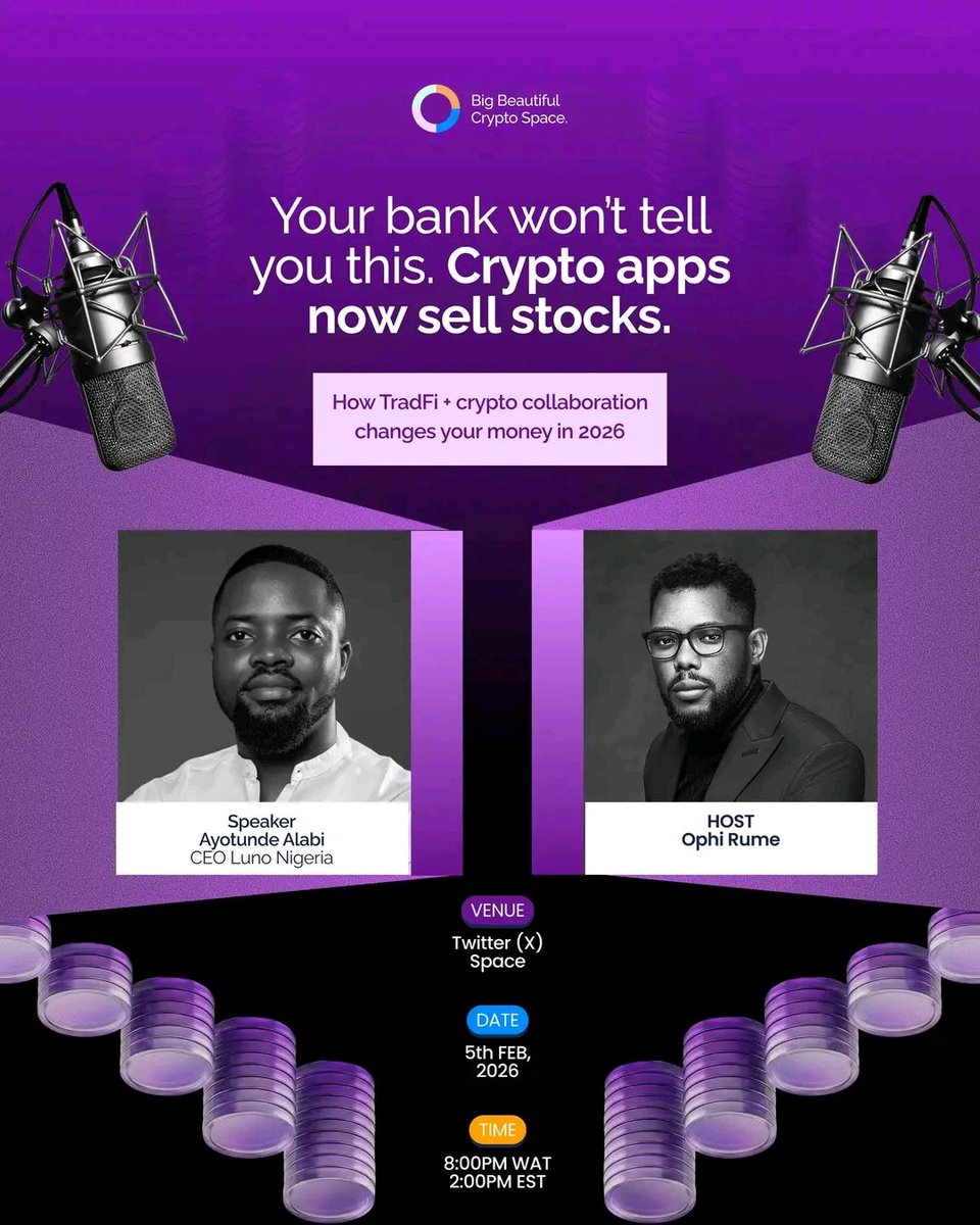 Jibi ranar 5 Feb 2026 abokina <a href="/Rumerule/">Thecryptopreacher.</a> zai gabatar da wani lecture mai matukar muhimmanci a Twitter wanda ina ganin ya kamata matasa 'yan crypto maza da mata su halarta.

Bari in fada muku wani abu idan kana alaka da Alvin zaka samu connections sosai ciki da wajen Nigeria a