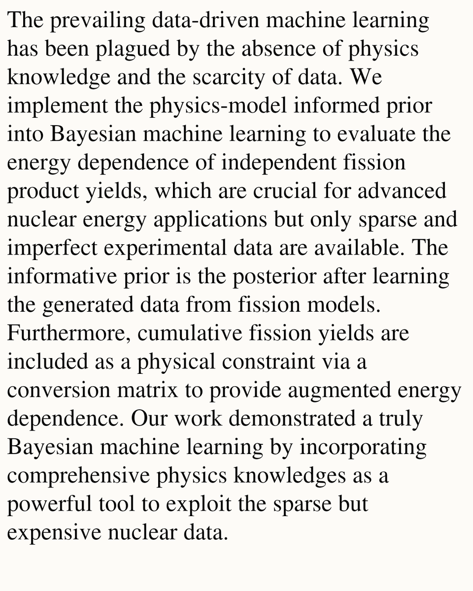 Physics Informed Bayesian Machine Learning of Sparse and Imperfect Nuclear Data

Jiaming Liu, Yang Su, N. C. Shu, Y. J. Chen, J. C. Pei
arxiv.org/abs/2602.01808 [𝚗𝚞𝚌𝚕-𝚝𝚑]