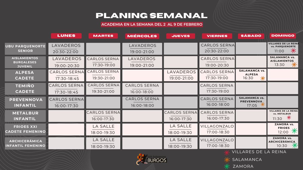 🗓️ Ya está aquí el calendario de la Academia 

Damos la bienvenida a una nueva semana de trabajo y aprendizaje 💪

⚔️ Nuestros chicos y chicas se preparan para un fin de semana intenso 

¡¡A por todas cidianos!! ⚫🔴