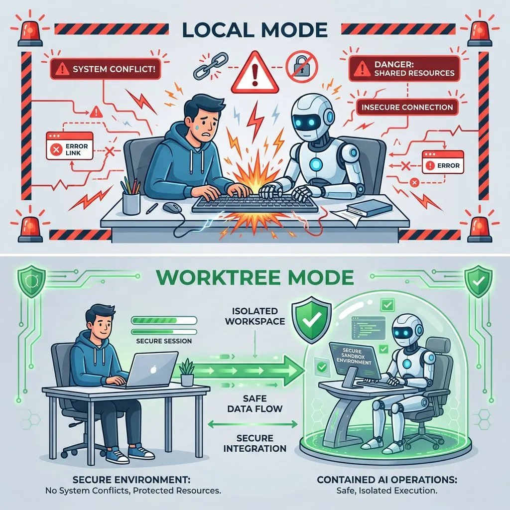 我发现 我一直 误解 Git Worktree 了， 直到 今天在 Codex 看到： Local Mode 和 WorkTree Mode ...