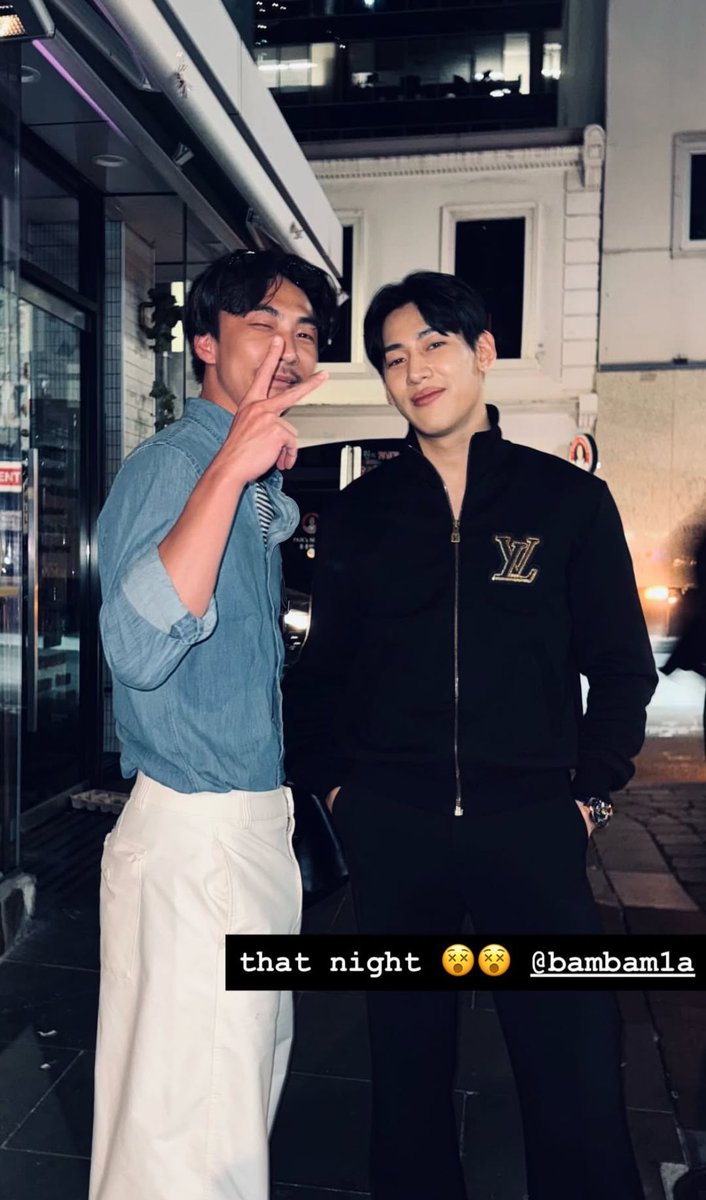 nsblossoms's tweet image. พี่กันมาลงรูปกับแบมแบม ‘that night 😵😵’

#LouisVuitton @LouisVuitton 
#BamBam #뱀뱀 @BamBam1A