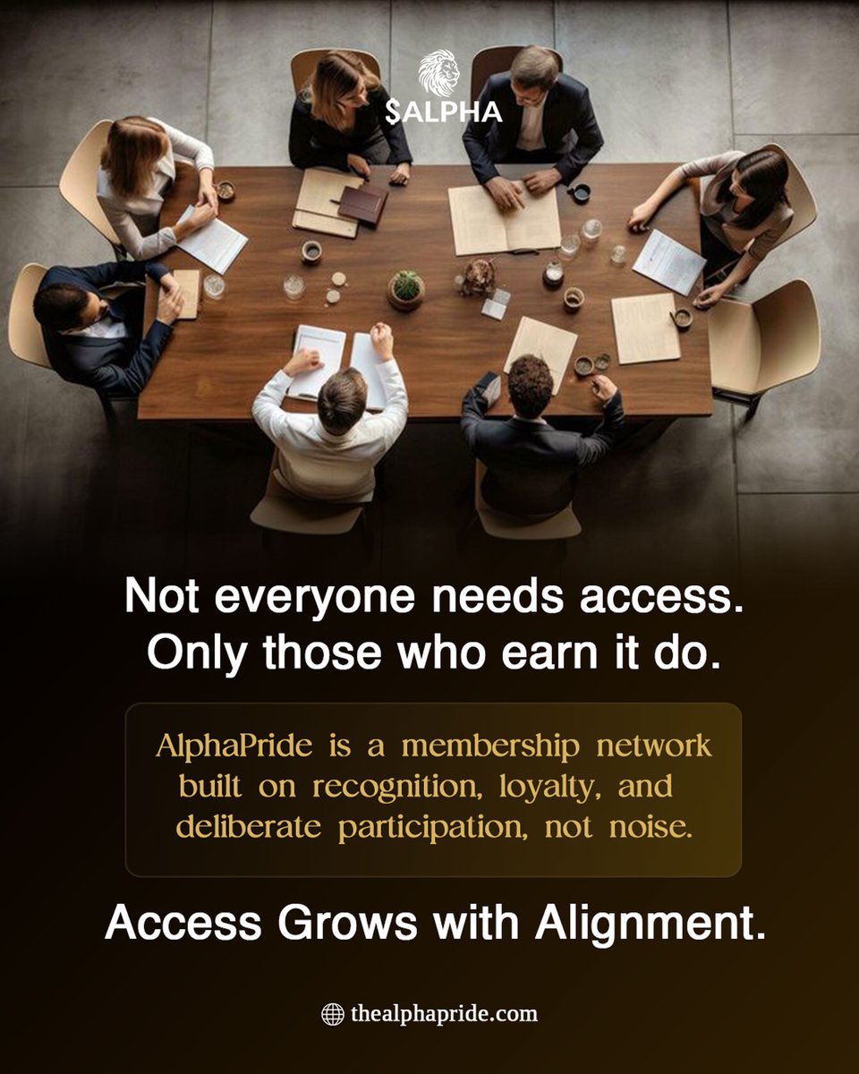 We are AlphaPride.
Not a get-rich-quick scheme 
We are a network built on digital access, recognition, and earned belonging.
Participation comes first. Privileges follow.
Join the Pride. Get access.

tr.ee/yl81ge

$AlphaPride $Alpha $$Alpha $StayAlpha $Access