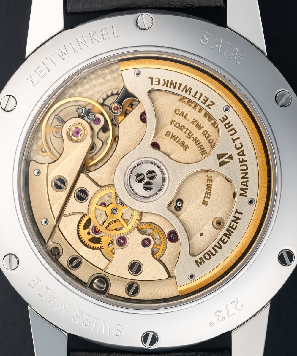 Zeitwinkel's tweet image. The time of spent by our watchmakers is preserved in a beautiful, functional object of art: our automatic caliber ZW0103.

#swissmade #independentwatchmaking #inhousemovement #actuallywearit