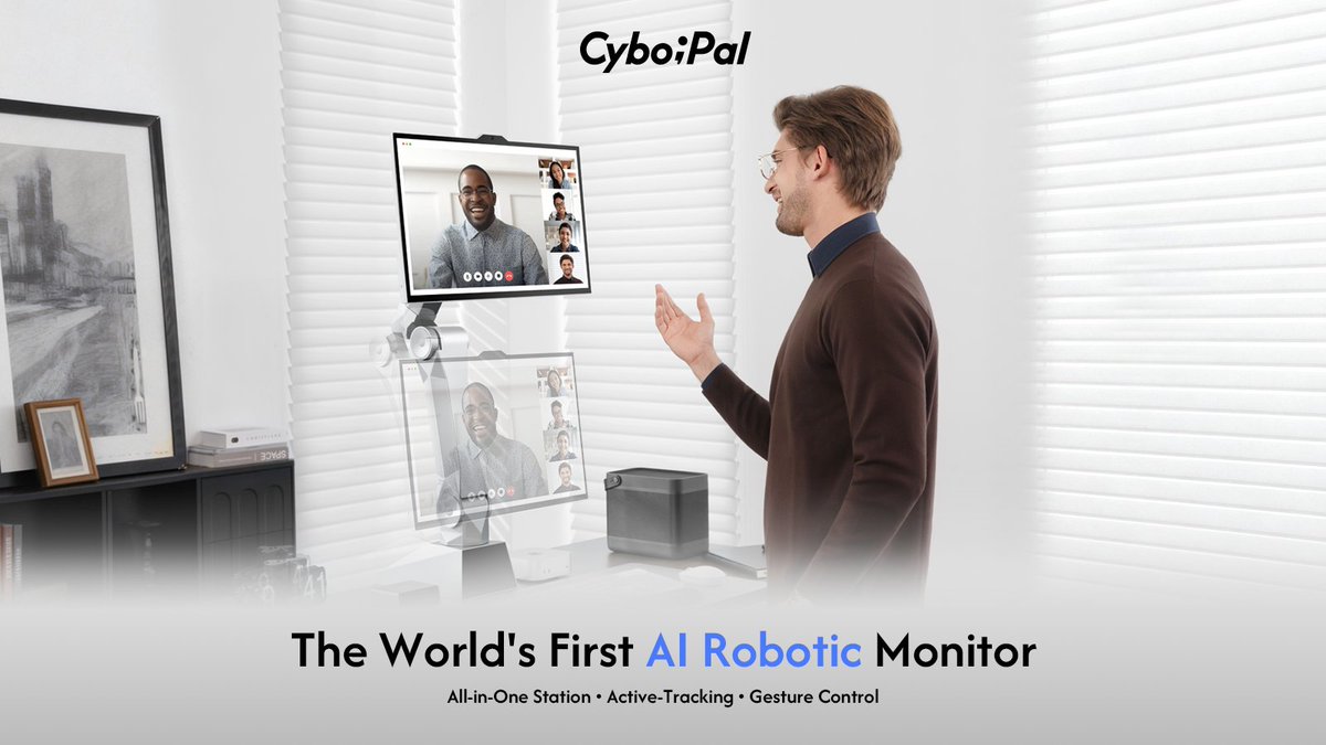 CyboPal's tweet photo. 🪑 Sit too long. Stand up. Adjust again? 

✨ Now with CyboPal.
🙌 Gesture up. ⬆️ Screen up.
😌 Comfort, all day.

👉 Follow us on Kickstarter for more details:
https://t.co/wyQKnYmrGB https://t.co/OXwccEllr7
