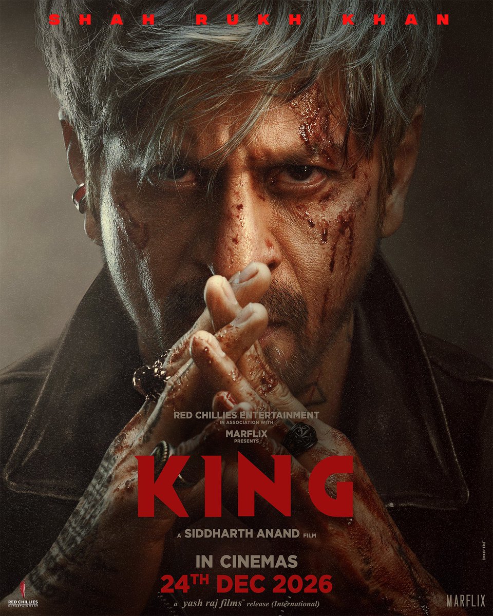 Red Chillies Entertainment and Marflix Pictures partner with Yash Raj Films to distribute the much awaited Shah Rukh Khan starrer #KING in International cinemas on 24th December, 2026.

This Christmas, Fear wears the Crown! 

#ItsKINGTime