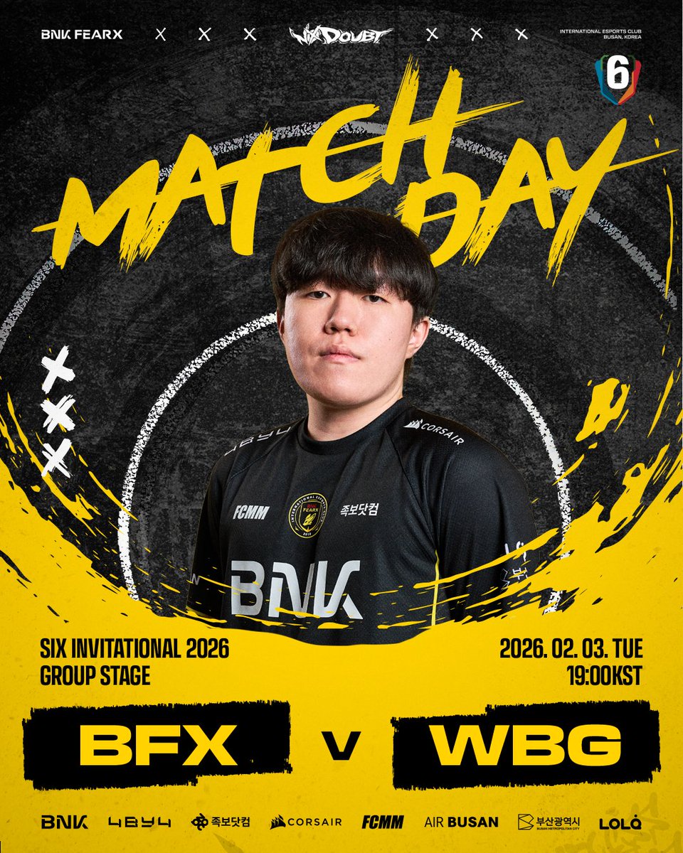 [BFX SIX INVITATIONAL MATCHDAY]

2ÈME MATCH DES POULES 🦊
BFX vs <a href="/Weibogamingwin/">WeiboGamingEsports</a> 🔴⚪️
🕐 - 11h (FR🇫🇷)

Match difficile pour nos renards mais on peut faire la surprise 💛

BFX FIGHTING 🦊