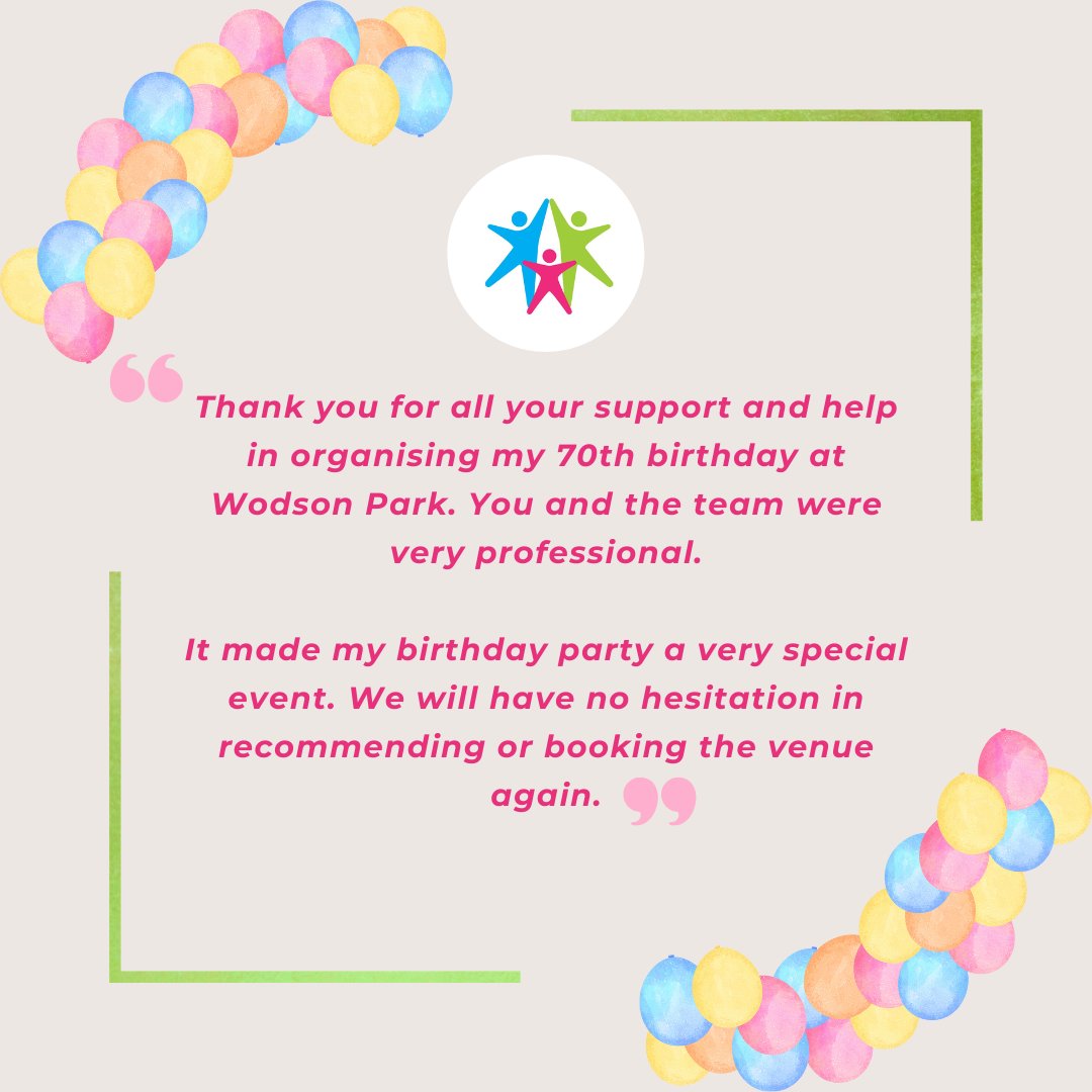 We were so pleased to be able to welcome Rachael along with her friends and family for her 70th birthday here at Wodson Park recently.  

If you’d like to speak to our team about hosting your event at Wodson Park, get in touch today: wodsonpark.com/events/