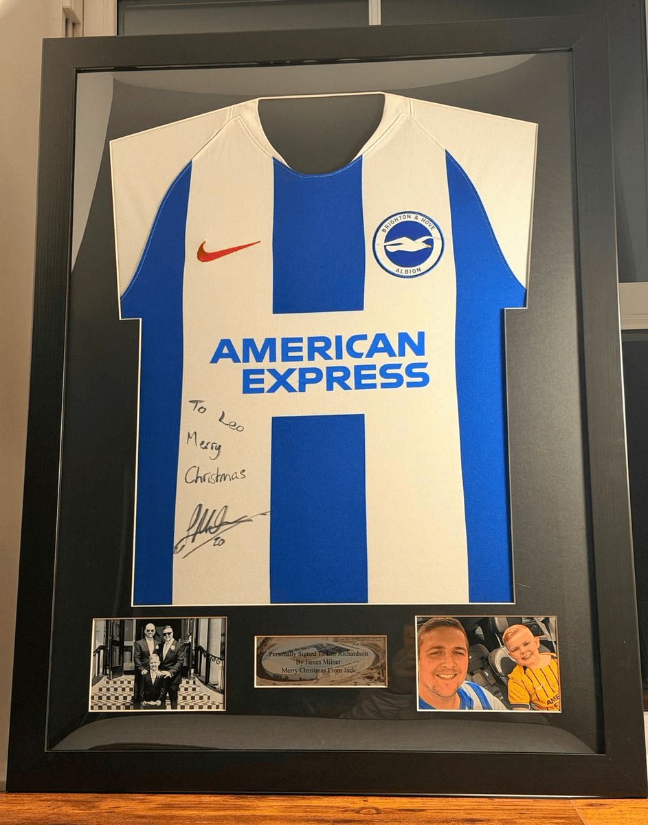 A really special one.

A Brighton shirt personally signed to Leo by James Milner, with a Christmas message that turns this from a shirt into a lifelong keepsake.