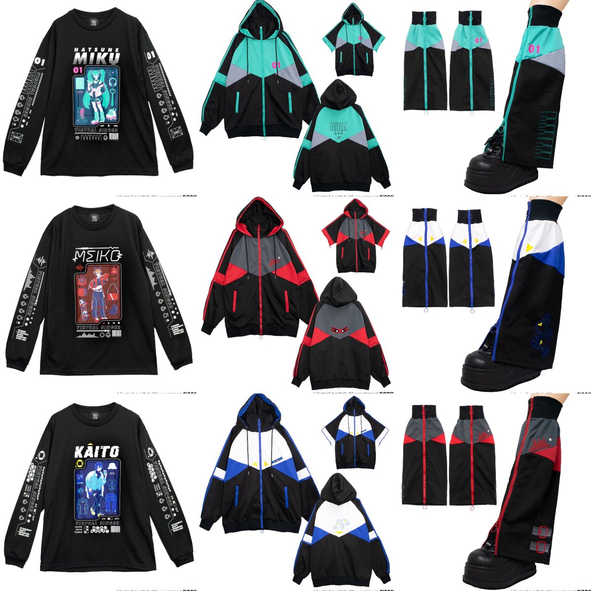 kerashinjuku's tweet photo. 【LISTEN FLAVOR】
🩵❤️💙2026初音ミクコラボ💙❤️🩵

🔊2月3日(火)～ご予約受付中🔊

世界中で大人気のバーチャルシンガー
『初音ミク』『MEIKO』『KAITO』
× LISTEN FLAVORコラボレーション

🩵初音ミク❤️MEIKO💙KAITO

①▪️2wayジャージ　税込¥19,800
②▪️ロンT　　　　　税込¥8,800
③▪️レッグカバー 　税込¥5,500

✅①②をご予約のお客様に先着でノベルティをプレゼント‼️

🔈ご予約開始▶2/3(火)～
🔉入荷予定▶3/8(日)
🔊お電話&店頭でのご予約☎️🆗️