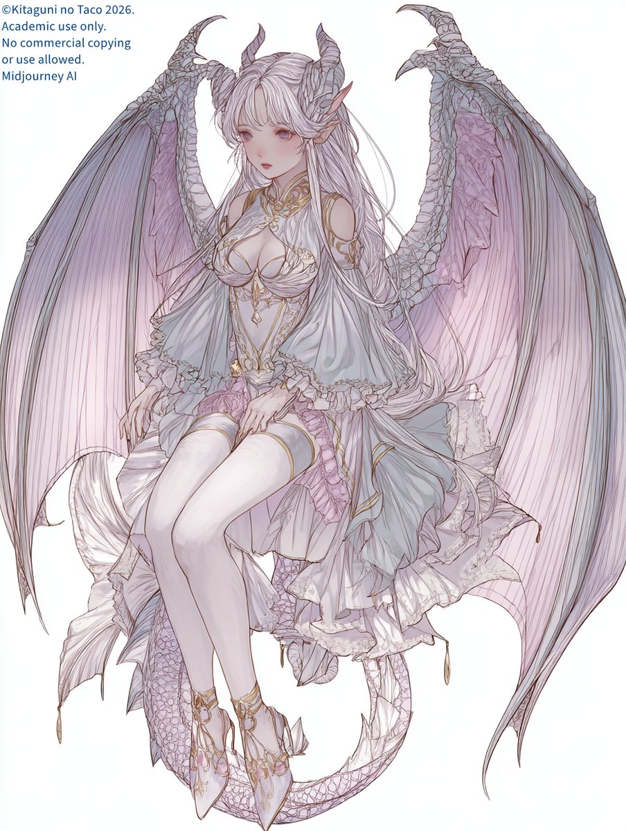 クリスタルドラゴン娘 #ドラゴンガール ＃Midjourney7 実験用