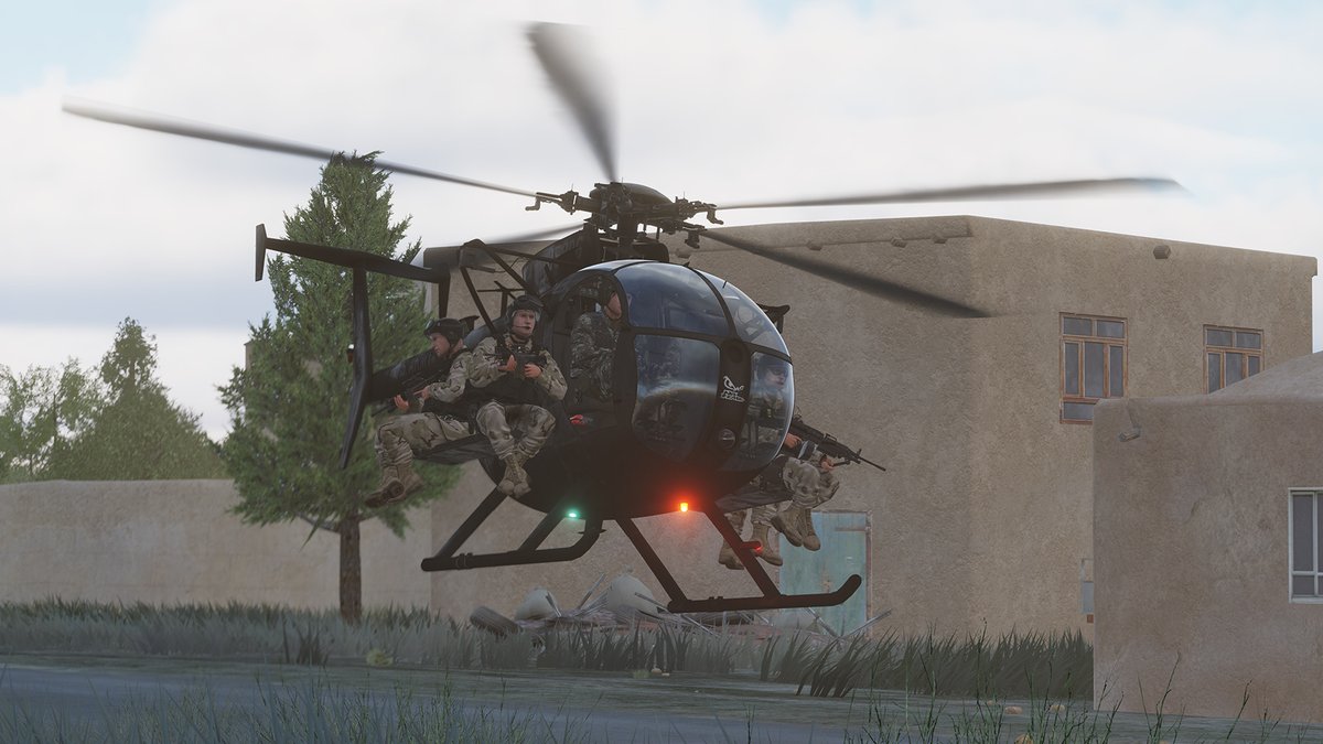 flying_isoko's tweet image. 最新のAH/MH-6M MELB（Mission Enhancement Little Bird）"風"スキン🥚#DCS #DCS_World #DCSWorld