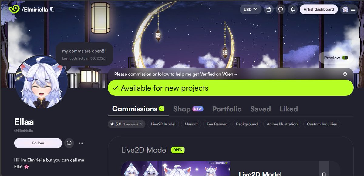 looking for #artmoots on #VGen 

lets support every #smallartists to grow together ˖ ࣪✧
here's mine >.< vgen.co/Elmiriella