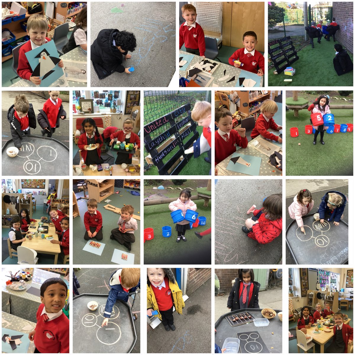 HughCatholic's tweet photo. EYM had lots of fun last week learning about penguins and their number bonds to 10. Take a look at what they've been up to! #eyfs #continuousprovision https://t.co/TqK7E2f8Pm