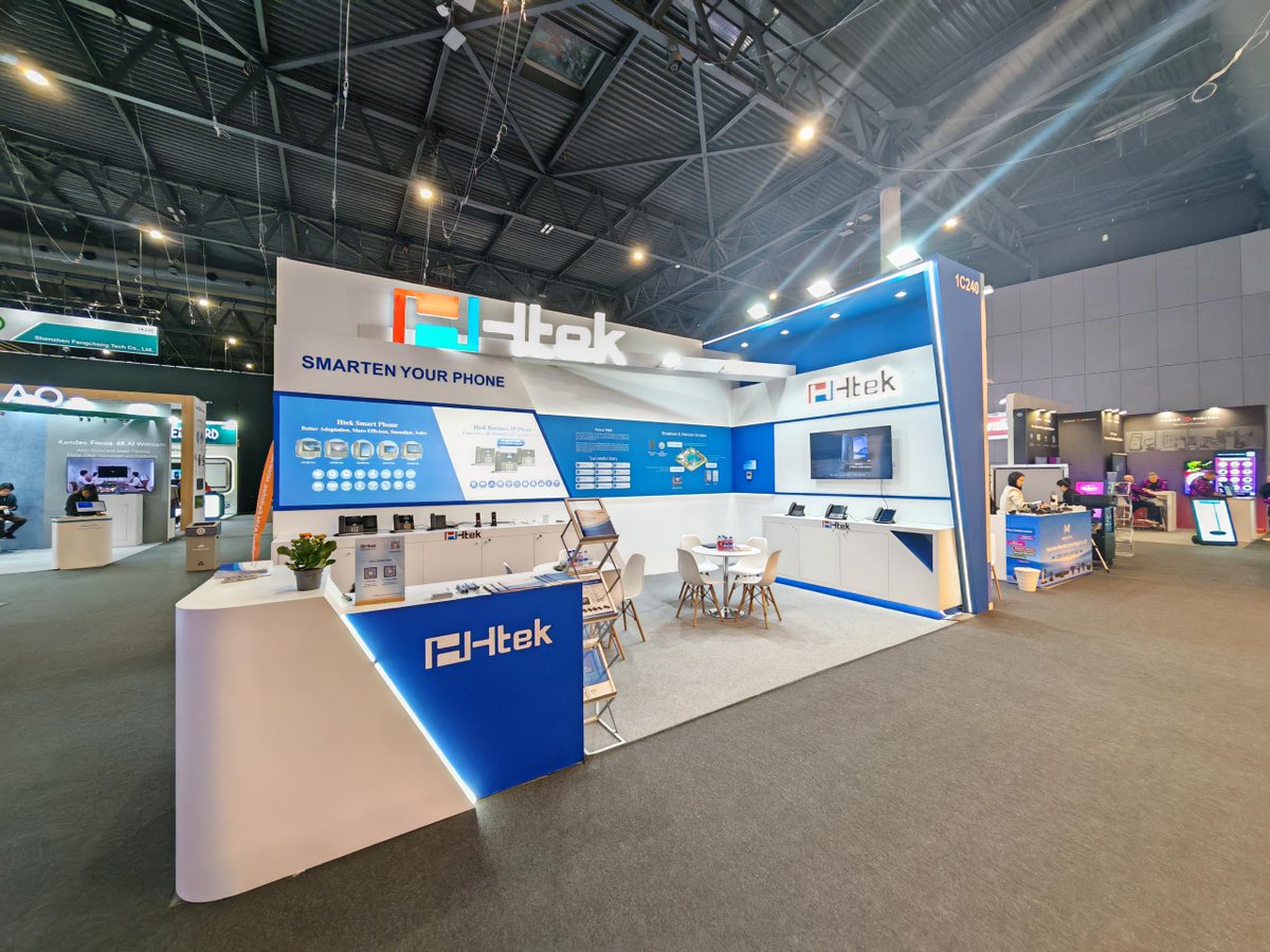 Htek2005's tweet photo. We're here! Day 1 of @ISE_Show at @Htek2005 Booth #1C240. 🎉
If you‘re at Fira Barcelona, come swing by for a live demo of our latest IP comms solutions and a chat.
Find us and say hello! 👋
📅 3–6 Feb 2026
📍 Fira de Barcelona Gran Via
#Htek #ISE2026 #AVIntegration #UC #AVUC https://t.co/JQH2JWkNZs