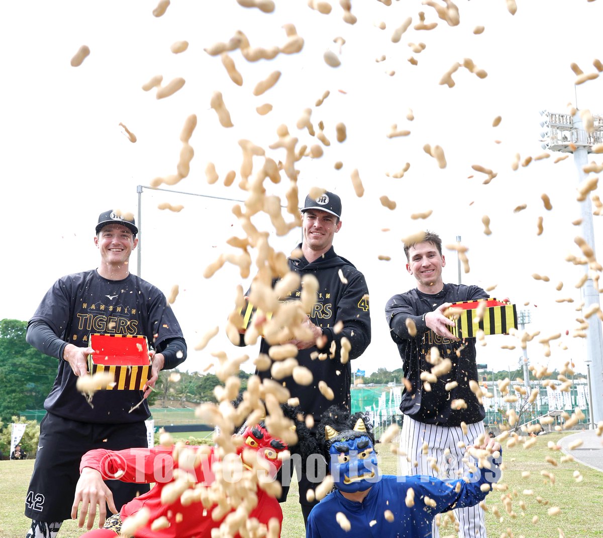 プロ野球】2026年2月3日 阪神・宜野座キャンプ #東スポ 節分豆まき 