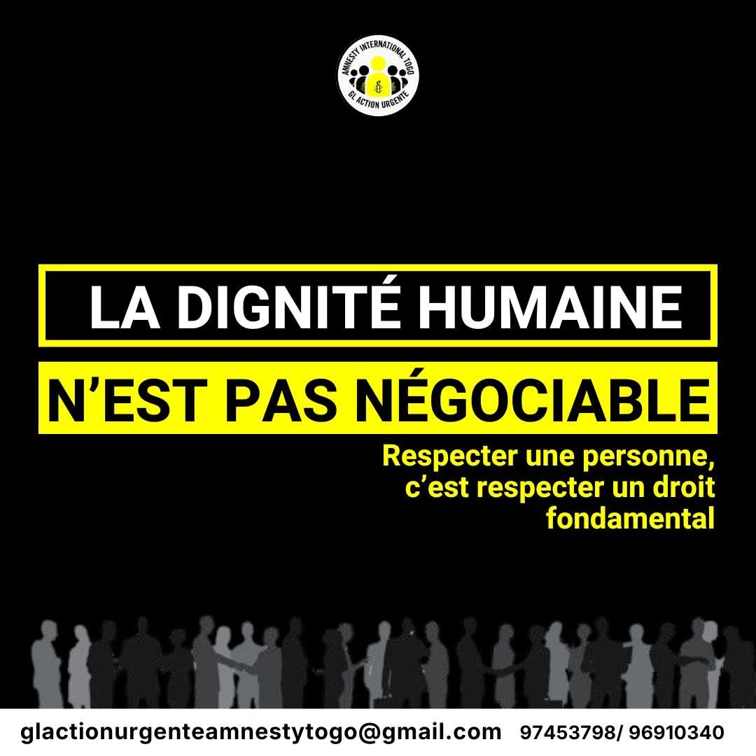 🔴 GL ACTION URGENTE
No one has the right to humiliate you, exclude you, or make you feel inferior.
Knowing your rights is already a way to defend yourself.
✊🏽
👉 Share this poster and help us raise awareness.
#HumanRights #GLActionUrgente #Awareness #AmnestyTogo