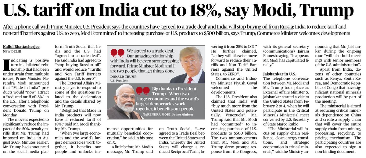 SSCTUniversity's tweet photo. In a span of less than ten days, India demonstrated its leadership at the global stage in the domain of international trade.     

The two Trade agreements, one with the European Union, which EU itself calls 'Mother of all Deals' and yesterday's agreement  with the US - a deal between the world's oldest and largest democracies assert India's capabilities and competitiveness in manufacturing goods and providing services.   

It also showcases the visionary leadership of Hon'ble Prime Minister and his strategic long-term thinking with his eyes on the big picture. These trade agreements will further strengthen ‘Make in India’ and pave the way for unprecedented economic growth and academic-industry collaboration.     

For generations, the story of India creating win-win scenarios and endearing itself the warring trade polarities of the World will be a case-study for future world leaders. Polarities do find a meeting point if we have clever leadership.  

Congratulations to Modi Ji and Jai Bharath