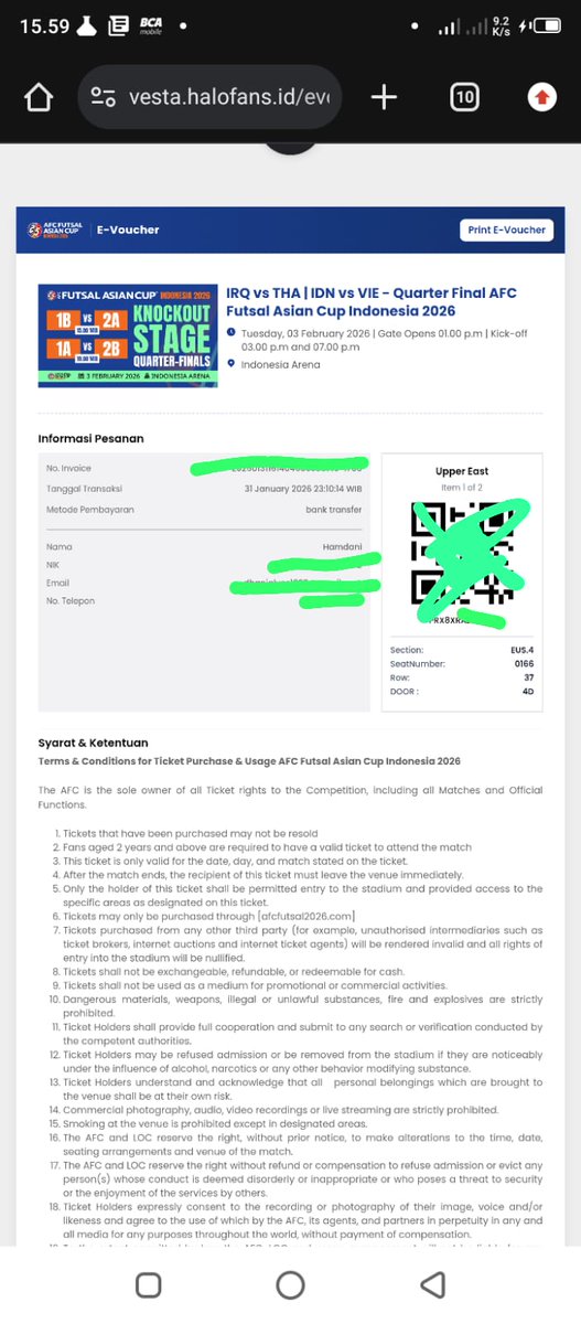 Dhani_1928's tweet photo. @Dhika_HGS 1tiket upper east, cod aja https://t.co/6KpyQ0Y3hh