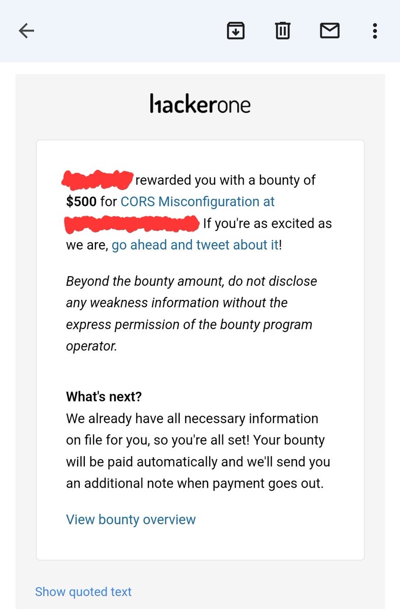 💁‍♂️OLD BUT GOLD
💡 Bug Bounty Tip: CORS Misconfig.

Weak Origin validation can be bypassed with origins like:

⚠️ domain[.]com.attacker[.]com

Always test CORS misconfigs, they pay 💰

Earned $500 bounty 🎯
Join us: t.me/kassems94

#bugbounty
#BugBountytips
#InfoSec
#hack