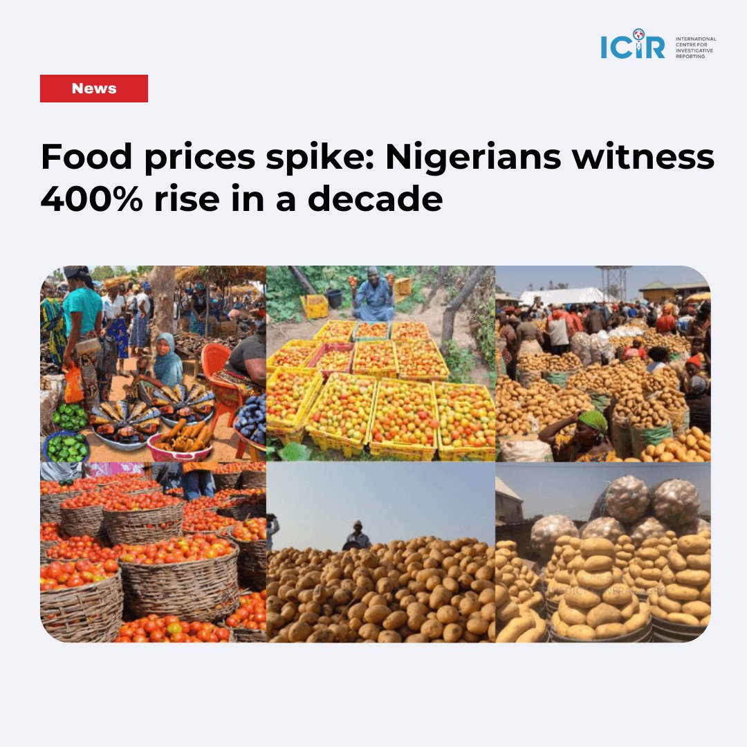 Food prices in Nigeria have skyrocketed over 400% in the past decade, ICIR data reveals—turning staples into luxuries for millions. From rice to yams, hunger bites harder as inflation ravages plates.

Full report: icirnigeria.org/data-shows-foo…