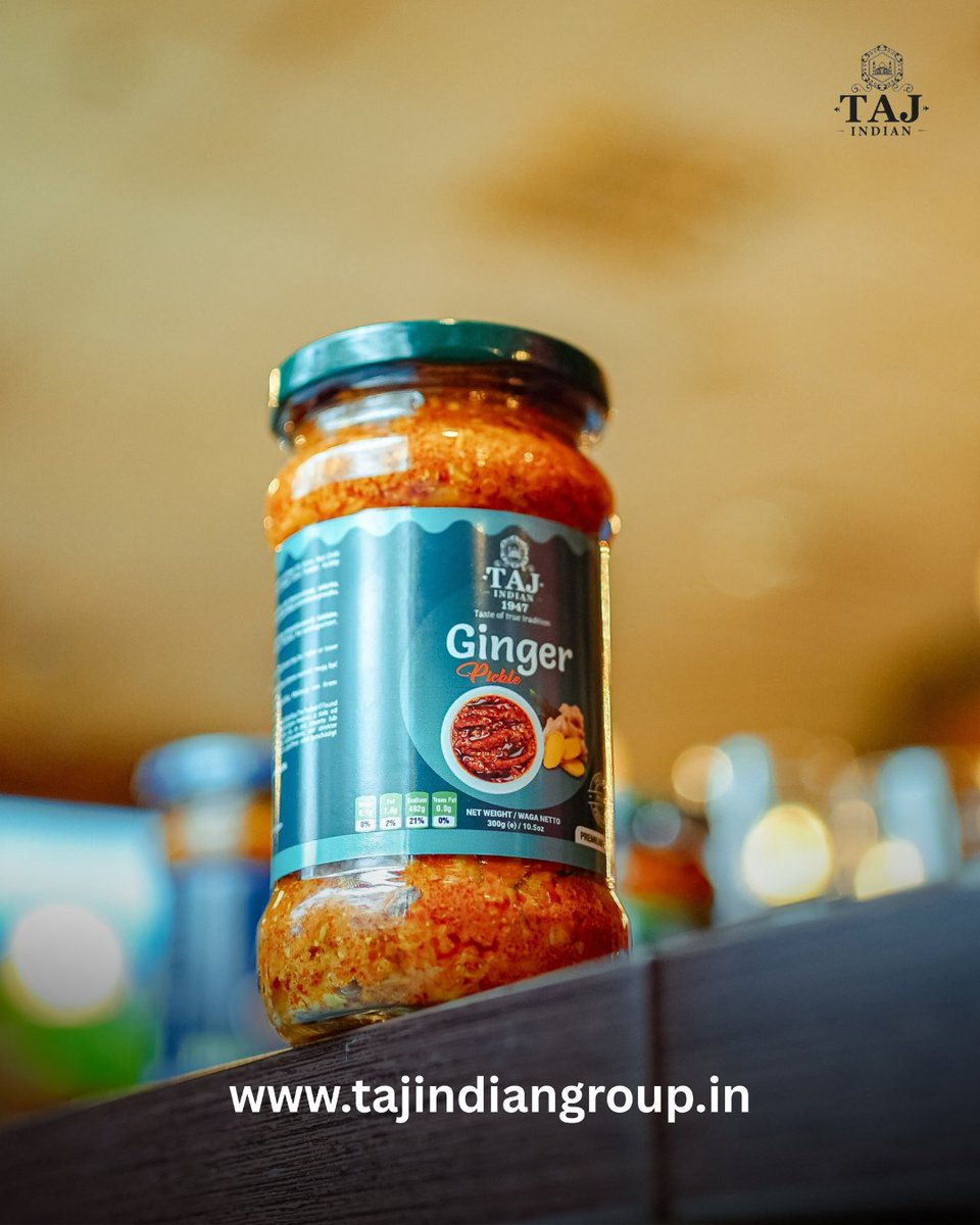 MrPatelGroup's tweet photo. Bold, tangy, and full of flavour! 🫚✨
Taj Indian 1947 Ginger Pickle delivers the perfect balance of spice and zest a classic Indian favourite that elevates every bite. https://t.co/NMaHw7FOWV

#TajIndian1947 #GingerPickle #IndianPickle #DesiFlavours #TasteOfIndia #AuthenticTaste https://t.co/bMg759FVTN