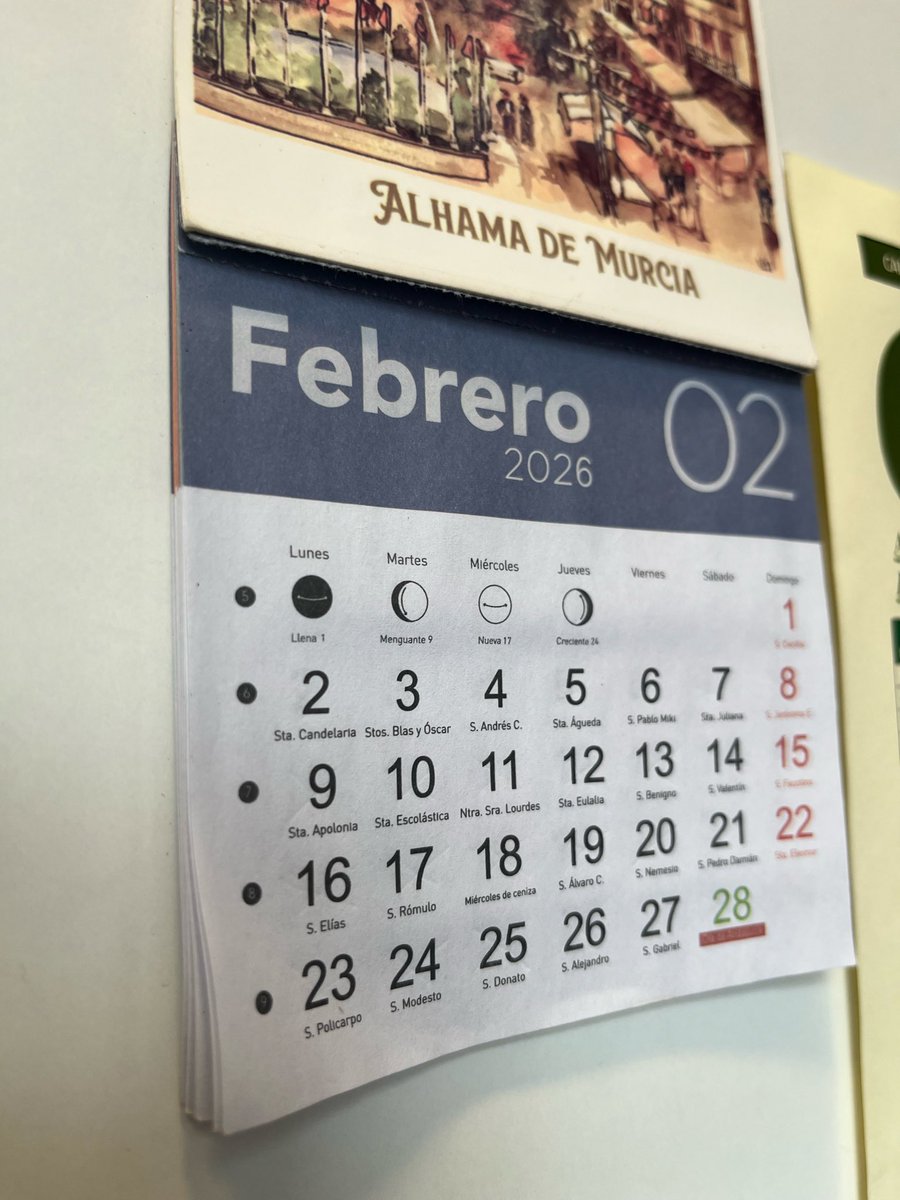 skaremur's tweet photo. 4 lunes, 4 martes 4 miércoles, 4 jueves, 4 viernes, 4 sábados y 4 domingos. 
Este mes es corto, si. #febrero #dias #semanas #alhamademurcia #numero4 #actualidad https://t.co/3XZFCcXmK0