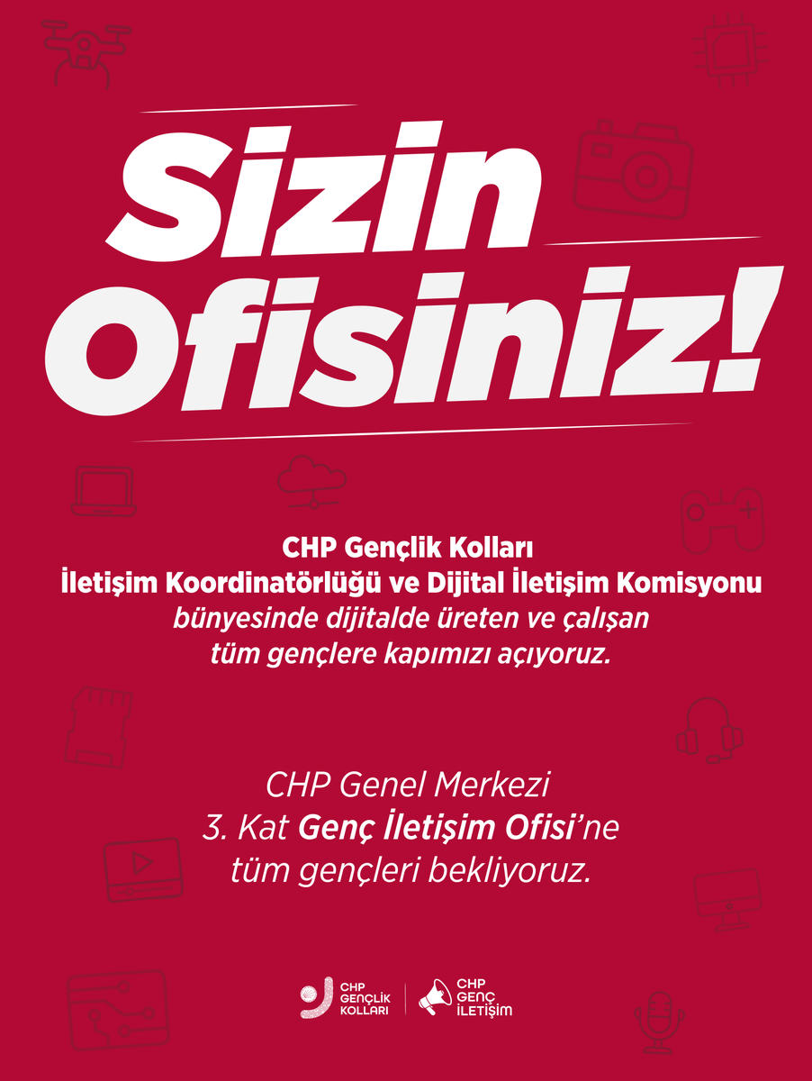 chpgenciletisim's tweet photo. Burası Sizin Ofisiniz!

Tüm gençlere CHP Genel Merkezimizin 3. katında Genç İletişim Ofisi’nde kapımızı açıyoruz.

Herkesi bekliyoruz.

İletişim: 0534 412 3514 https://t.co/AVrqLliHZ1