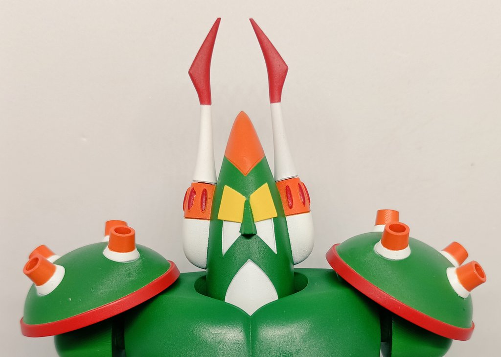 Mar49533765's tweet photo. #ワンフェス2026冬 で販売のブルシーザーの武装紹介その２！
○ダイナモクラッシャー：腰のミサイル
○ブルミサイル：ミサイル発射形態の頭部
卓番号:3-20-04
ディーラー名:ももさる堂
尚、頭部は変形用と形状重視の２タイプあるけど違いが分かるかな？
#ワンダーフェスティバル #マシーンブラスター https://t.co/wGKXqnSbIP